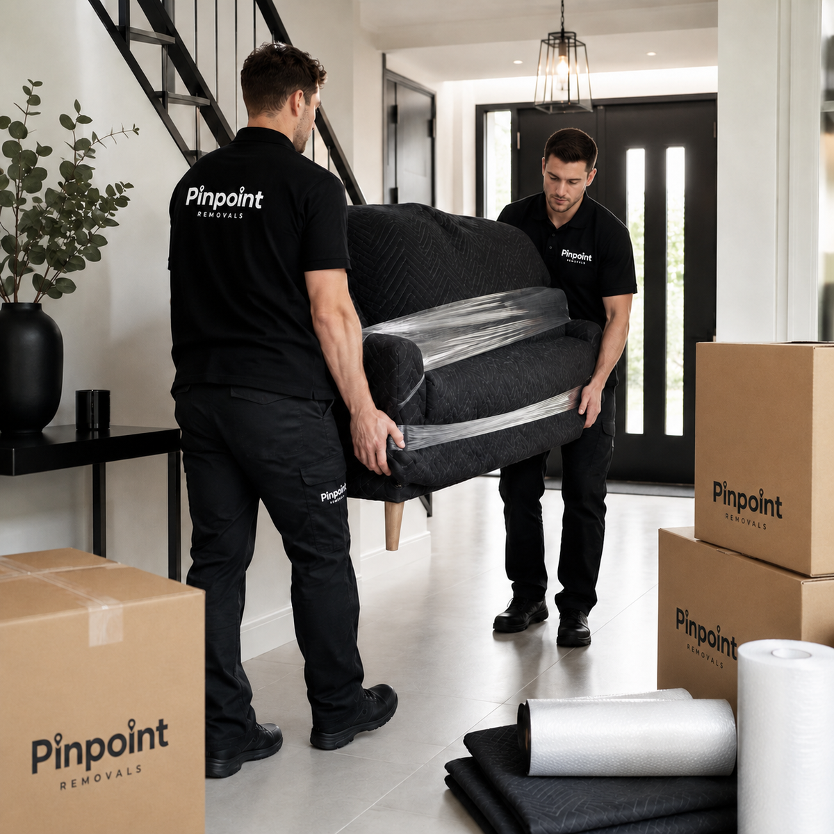 Professional removals team in Stourbridge handling a house move